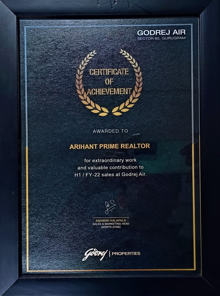 award of arihant prime realtors